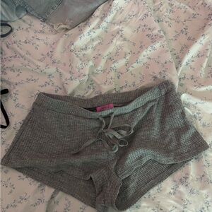 Cozy Gray Waffle Knit Sleep Shorts